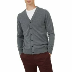 Ben Sherman Merino Wool Blend Knitted Cardigan For Male