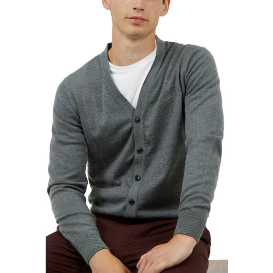 Ben Sherman Merino Wool Blend Knitted Cardigan For Male 2 Ben Sherman Merino Wool Blend Knitted Cardigan For Male - Image 2
