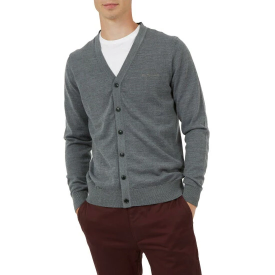 Ben Sherman Merino Wool Blend Knitted Cardigan For Male 6 Ben Sherman Merino Wool Blend Knitted Cardigan For Male - Image 6