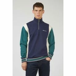 Ben Sherman Half Zip Funnel Neck Sweatshirt For Male