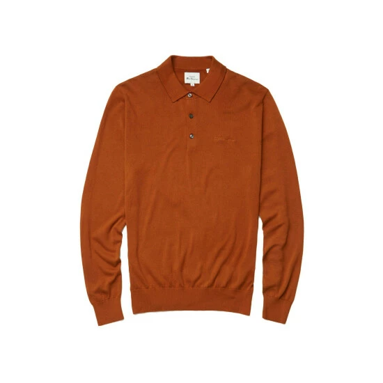 Ben Sherman Long Sleeve Knitted Polo For Male 4 Ben Sherman Long Sleeve Knitted Polo For Male - Image 4