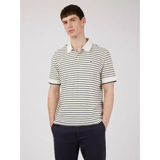 Ben Sherman Stripe Towelling Polo For Male 1 Ben Sherman Stripe Towelling Polo For Male