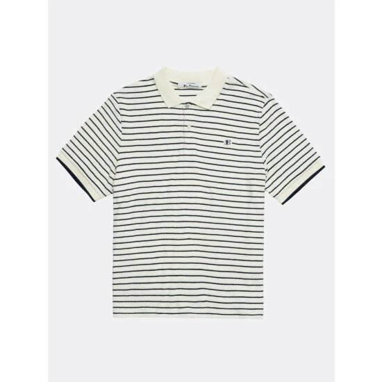 Ben Sherman Stripe Towelling Polo For Male 4 Ben Sherman Stripe Towelling Polo For Male - Image 4
