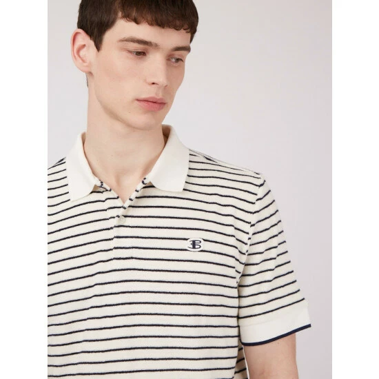 Ben Sherman Stripe Towelling Polo For Male 6 Ben Sherman Stripe Towelling Polo For Male - Image 6