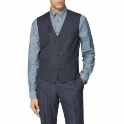 Ben Sherman Shadow Check Waistcoat For Male