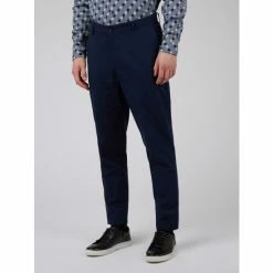 Ben Sherman Cotton Linen Slim Taper Trouser For Male