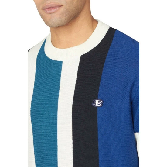 Ben Sherman Vertical Stripe Crew Jumper For Male 3 Ben Sherman Vertical Stripe Crew Jumper For Male - Image 3