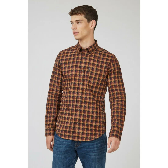 Ben Sherman Fractured Gingham Check Shirt For Male 1 Ben Sherman Fractured Gingham Check Shirt For Male