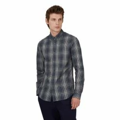 Ben Sherman Long Sleeve Gradient Check Shirt For Male -Cheap Ben Sherman Store unnamed file 1935