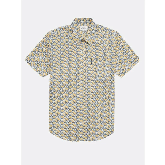 Ben Sherman Block Botanical Print Shirt For Male 4 Ben Sherman Block Botanical Print Shirt For Male - Image 4