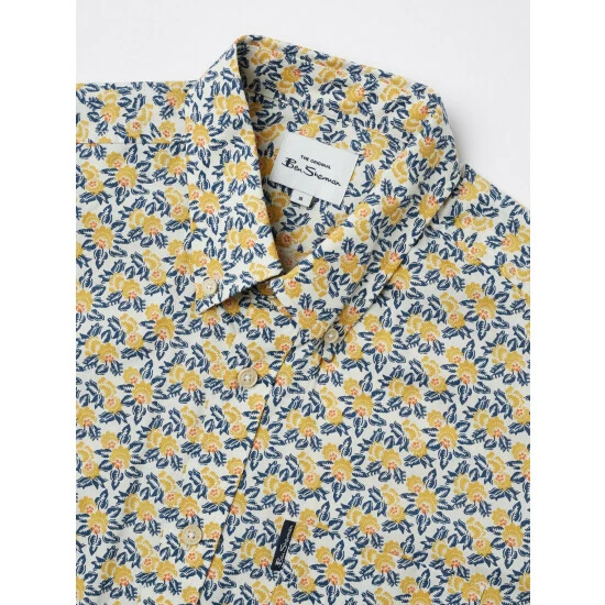 Ben Sherman Block Botanical Print Shirt For Male 5 Ben Sherman Block Botanical Print Shirt For Male - Image 5