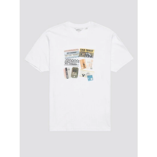 Ben Sherman Train Tickets Print Tee For Male 4 Ben Sherman Train Tickets Print Tee For Male - Image 4