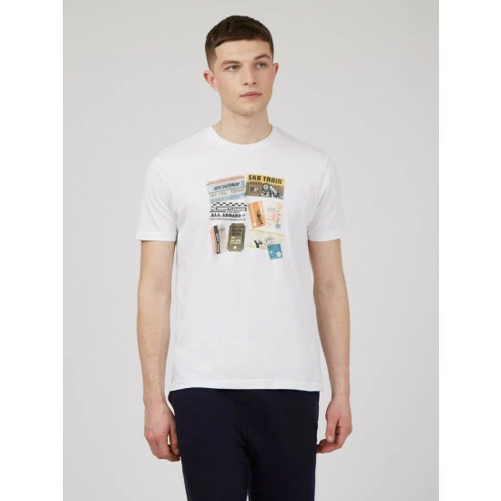 Ben Sherman Train Tickets Print Tee For Male 7 Ben Sherman Train Tickets Print Tee For Male - Image 7
