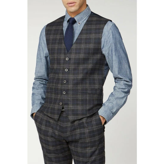 Ben Sherman Brushed Check Waistcoat For Male 1 Ben Sherman Brushed Check Waistcoat For Male