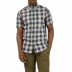 Ben Sherman Short Sleeve Checked Twill Shirt For Male -Cheap Ben Sherman Store unnamed file 614