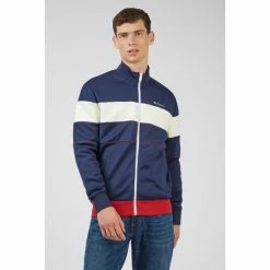 Ben Sherman Colour Block Tricot Track Top For Male - L, Blue